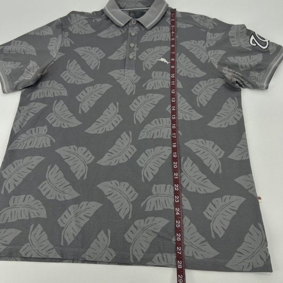 Tommy Bahama Shirt Men's M Gray‎ Polo MLB Palm Pro Washington Nationals - Picture 9 of 11